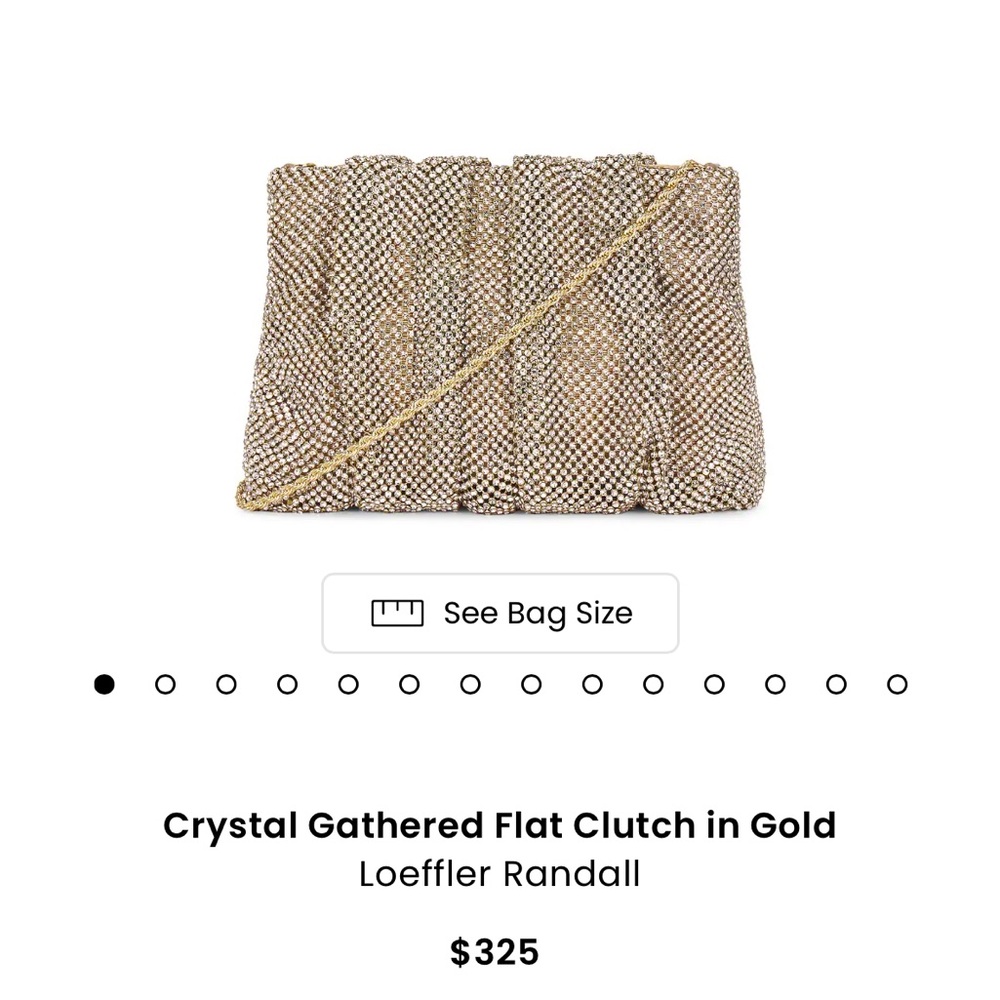 Loeffler Randall Ember Gold Diamanté Gathered bag